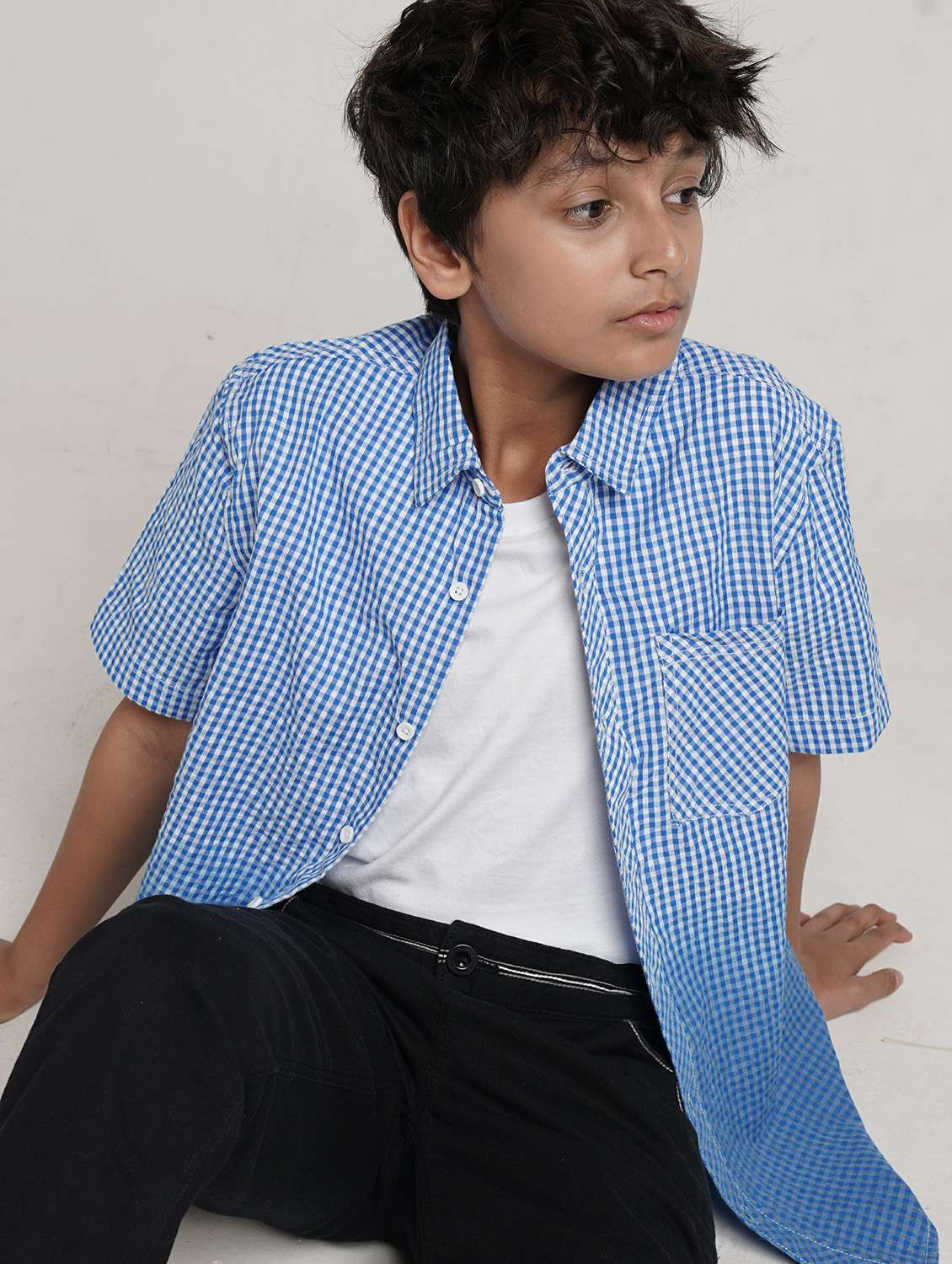 boys checkered collared short sleeve shirt - 22327850 -  Standard Image - 4
