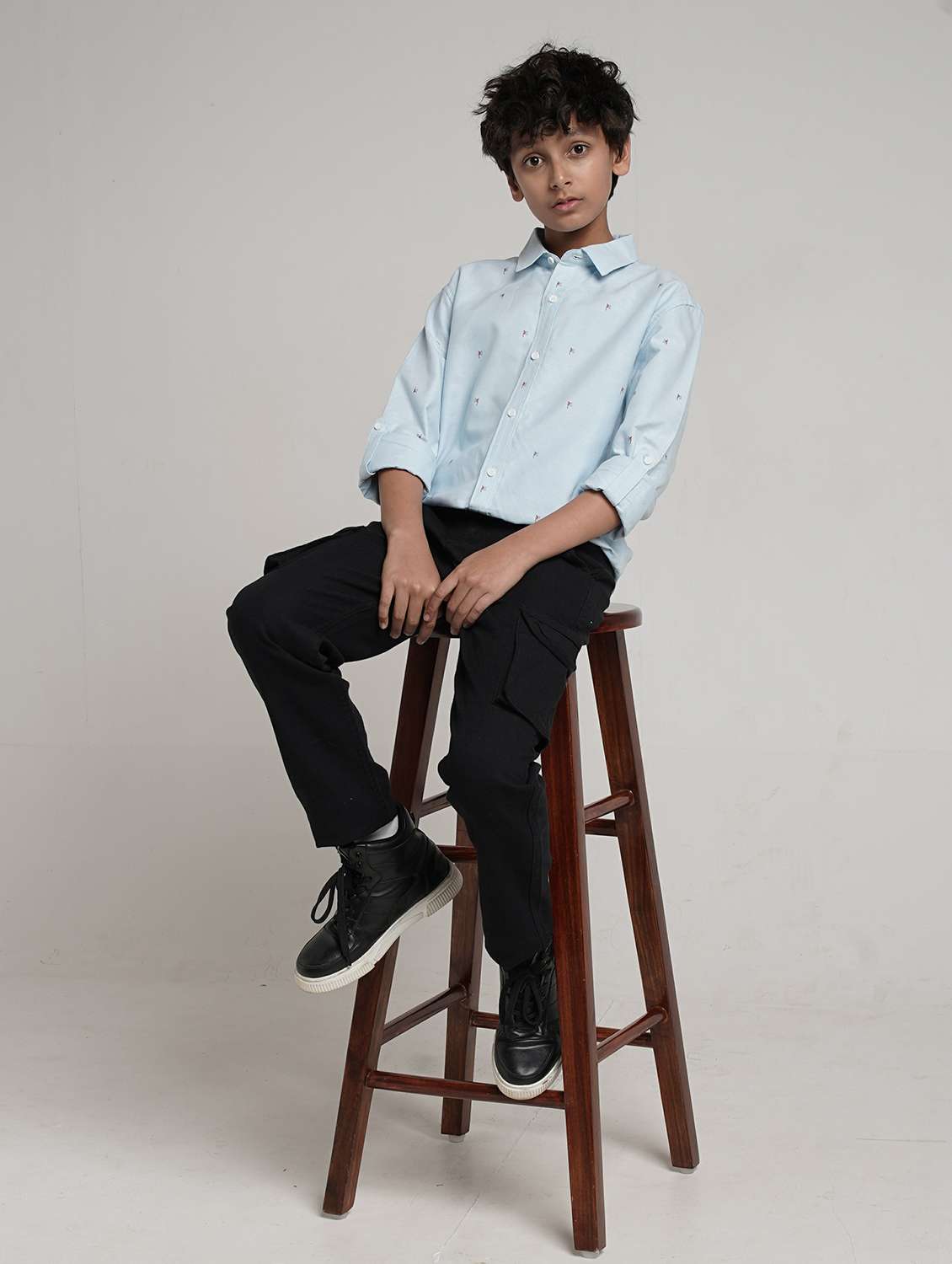 boys printed collared roll up sleeve shirt - 22327852 -  Standard Image - 4