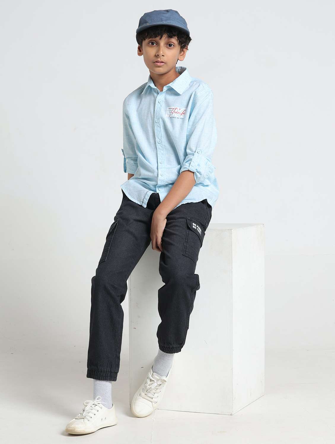boys printed collared roll up sleeve shirt - 22327853 -  Standard Image - 4