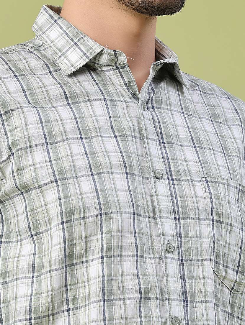 men checkered long sleeve slim fit casual shirt - 22327878 -  Standard Image - 1