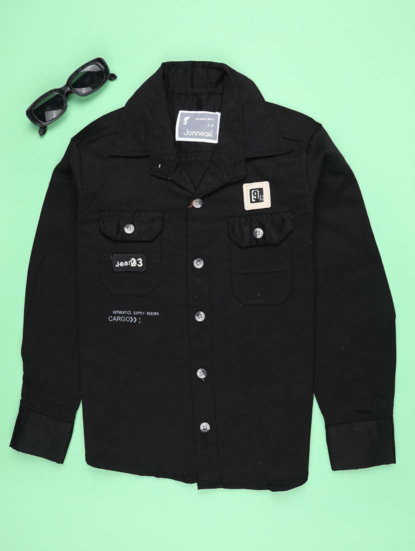 boys printed long sleeve collared shirt - 22327883 -  Standard Image - 1