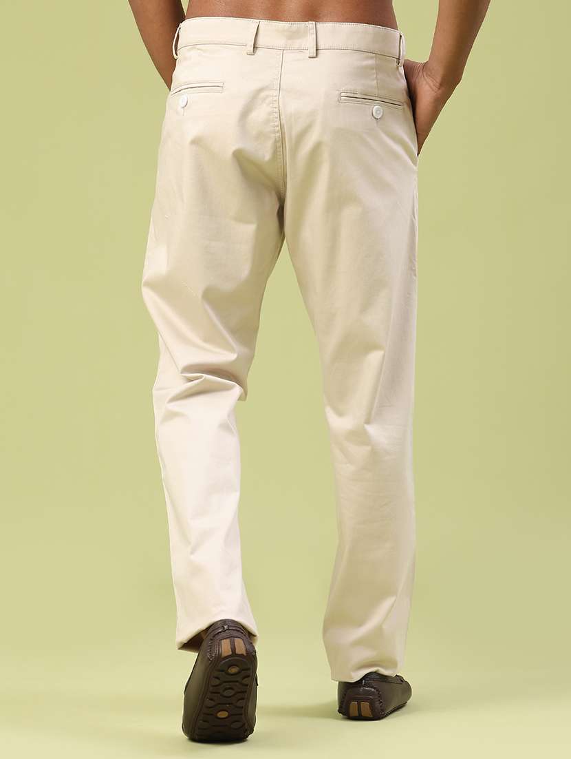 men solid mid rise chinos casual trouser - 22327982 -  Standard Image - 4
