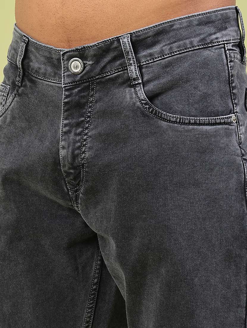 men plain mid rise full length jeans - 22328005 -  Standard Image - 1
