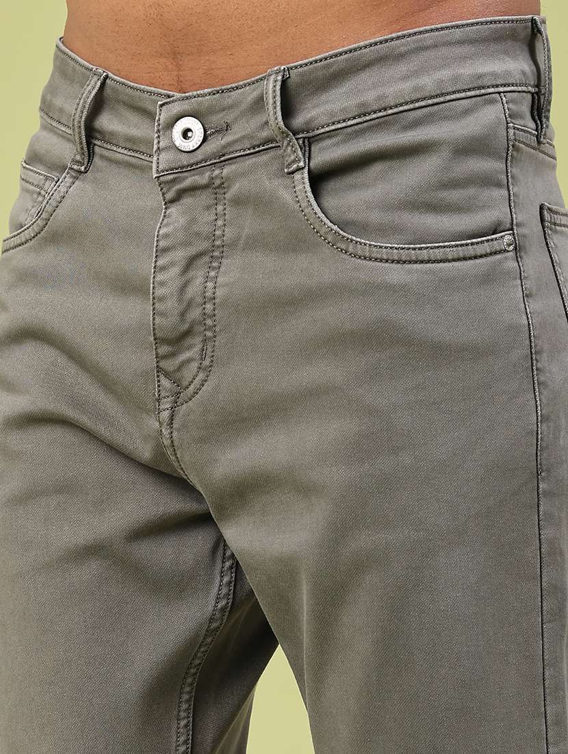 men plain mid rise full length jeans - 22328007 -  Standard Image - 1