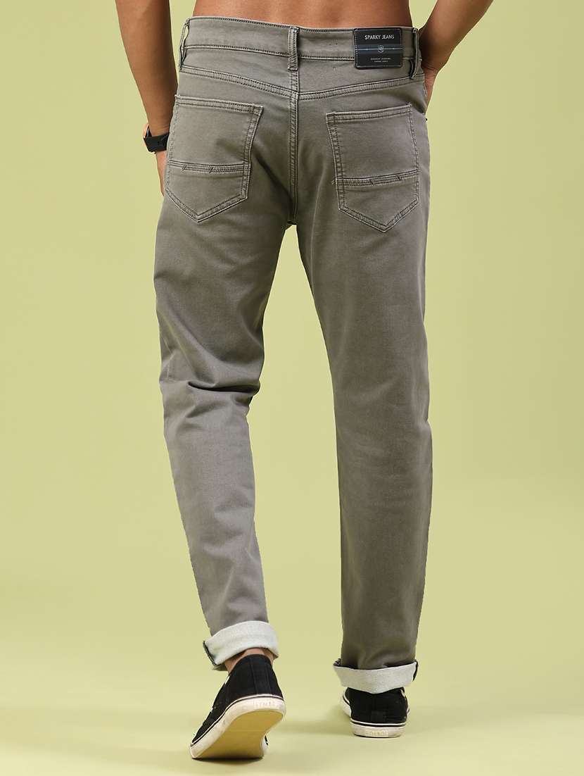 men plain mid rise full length jeans - 22328007 -  Standard Image - 4