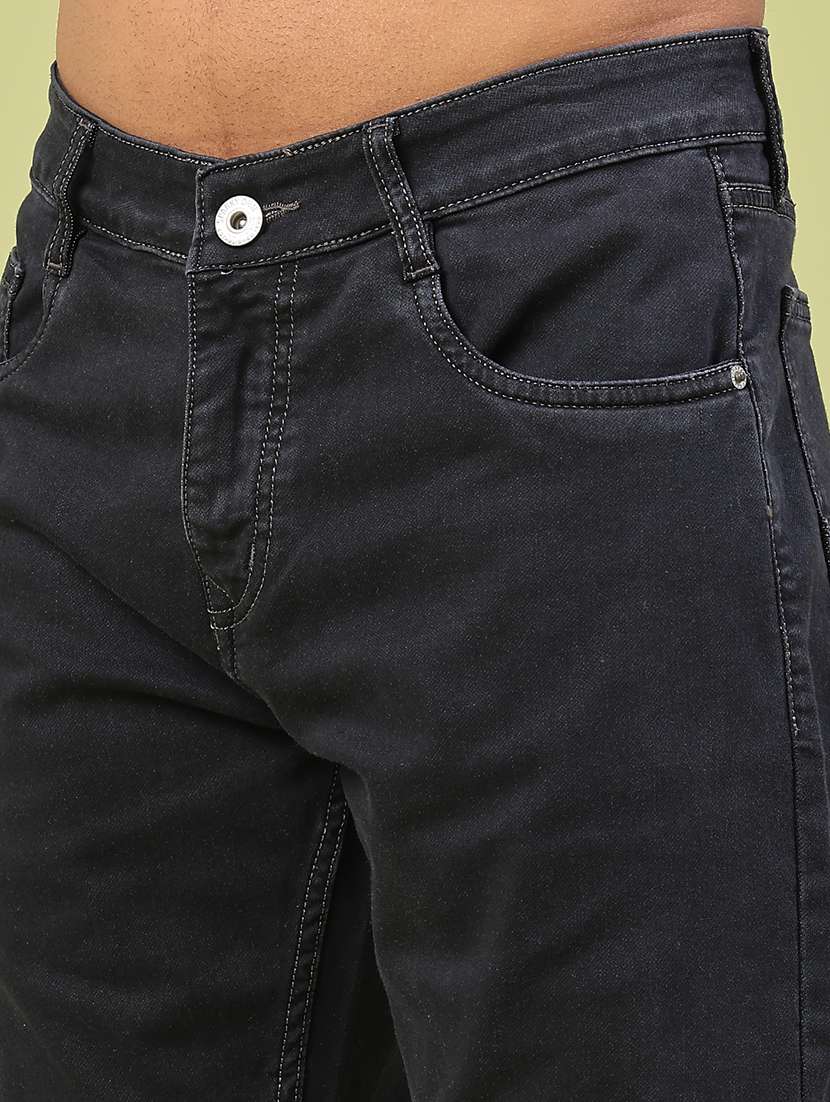 men plain mid rise full length jeans - 22328008 -  Standard Image - 1