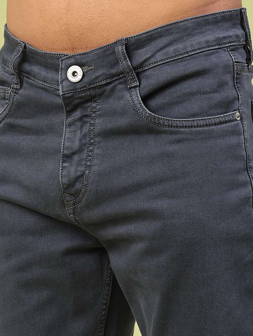 men plain mid rise full length jeans - 22328009 -  Standard Image - 1