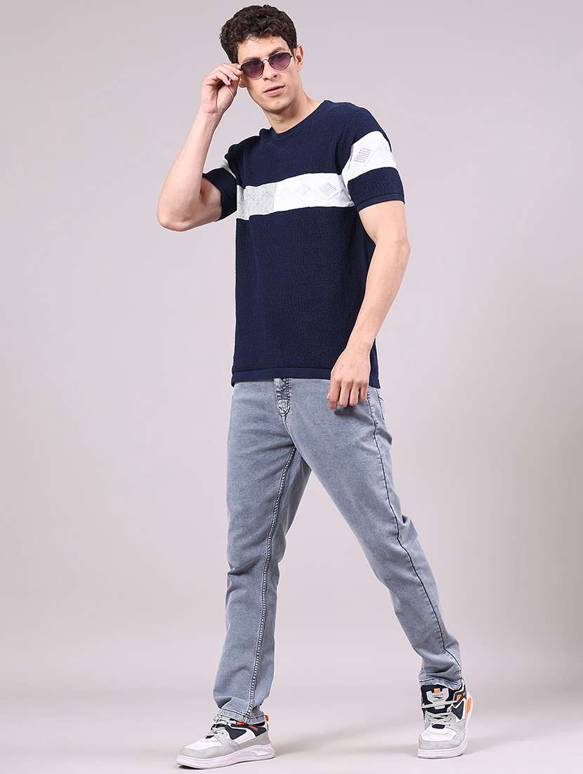 men plain mid rise full length jeans - 22328011 -  Standard Image - 4