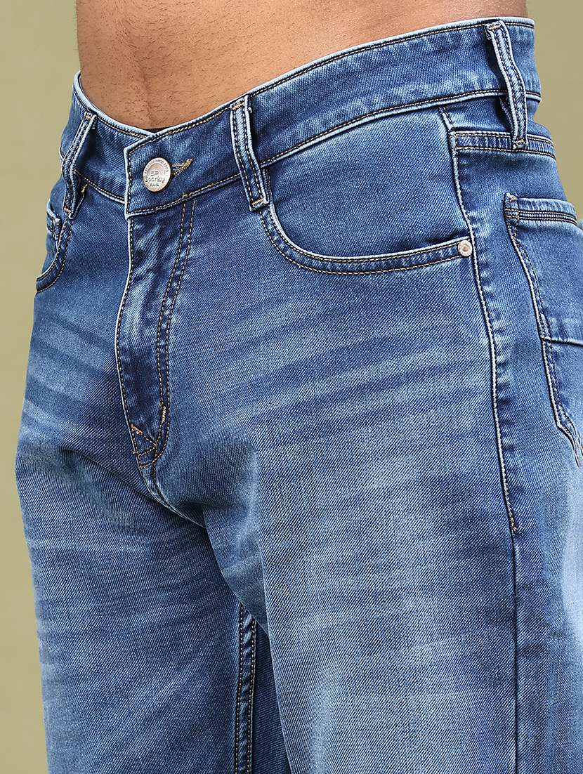 Men Washed Mid Rise Full Length Jeans - 22328014 -  Standard Image - 1