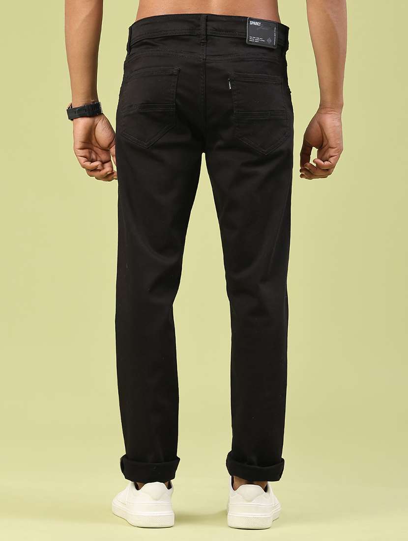 men plain mid rise full length jeans - 22328026 -  Standard Image - 4
