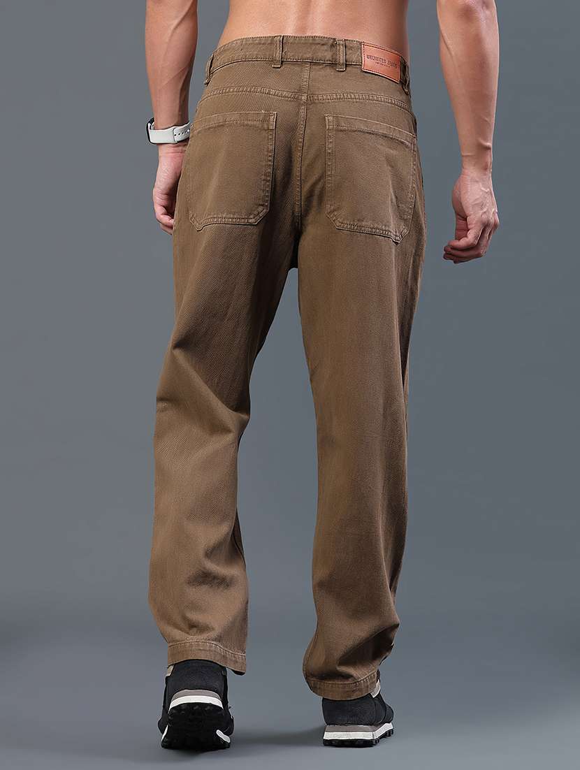 men solid mid rise baggy jeans - 22328034 -  Standard Image - 4