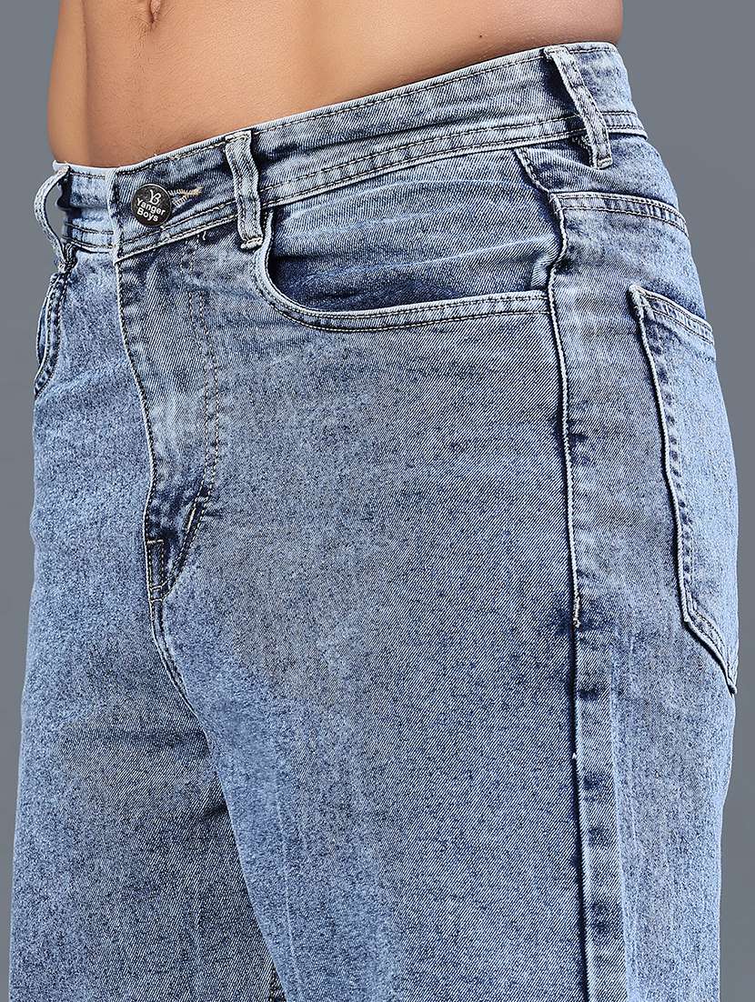 men plain mid rise full length relaxed fit jeans - 22328043 -  Standard Image - 1