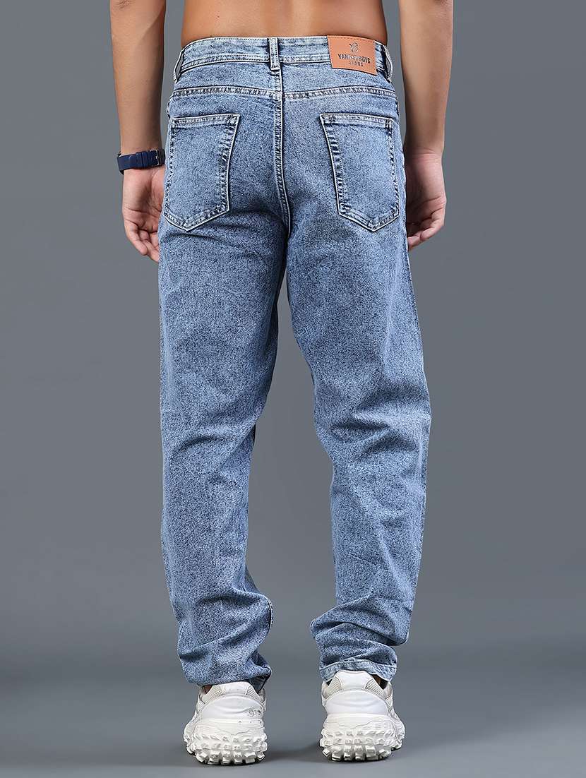 men plain mid rise full length relaxed fit jeans - 22328043 -  Standard Image - 4