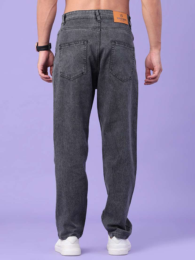 men plain mid rise full length relaxed fit jeans - 22328044 -  Standard Image - 4
