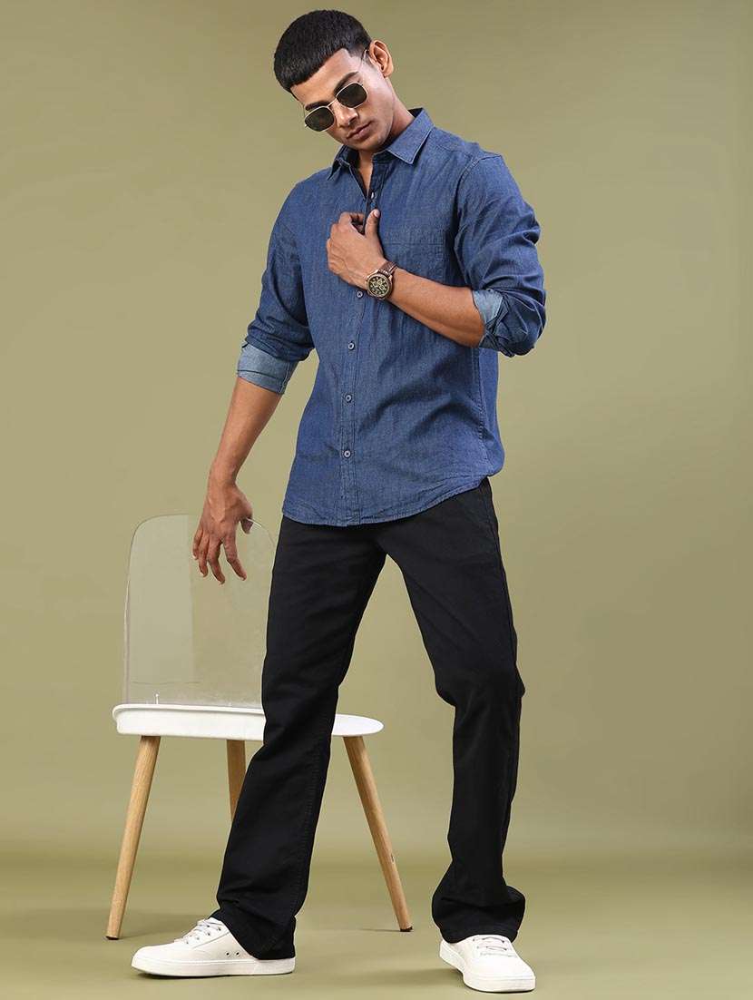 men plain mid rise full length bootcut jeans - 22328047 -  Standard Image - 4