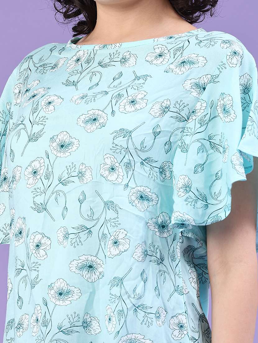 women printed short sleeve a-line top - 22328079 -  Standard Image - 1