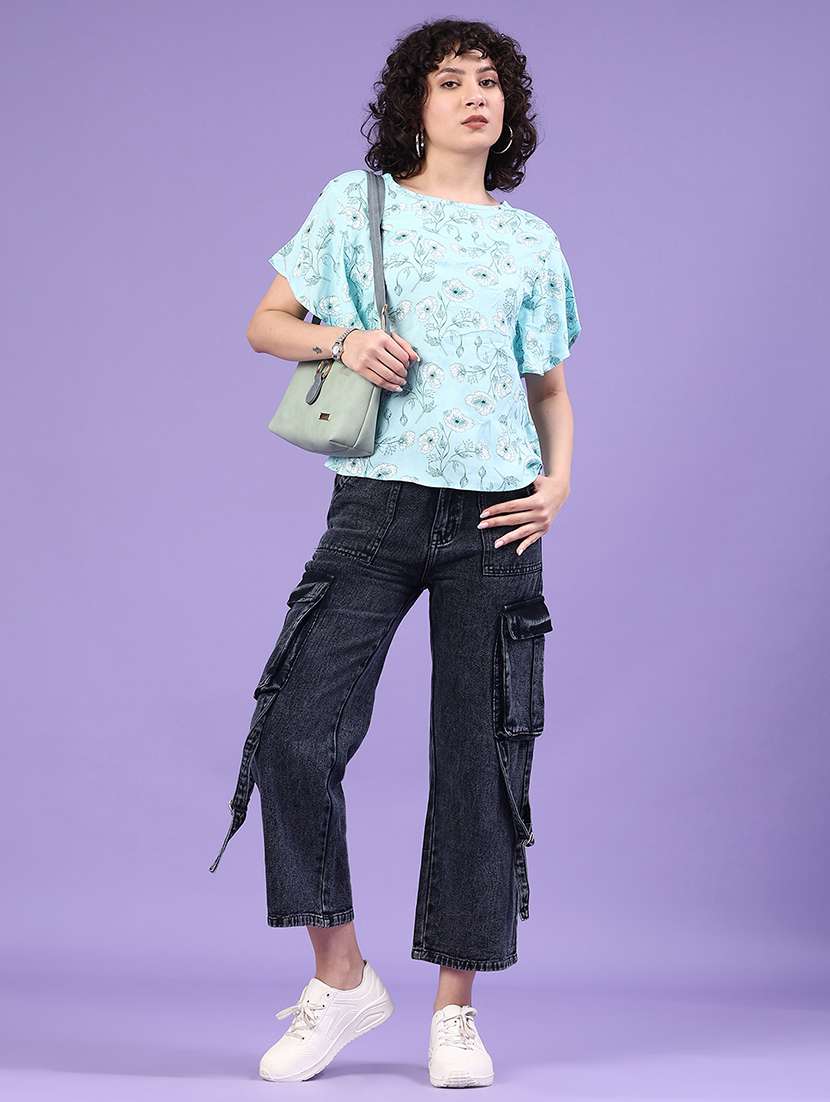 women printed short sleeve a-line top - 22328079 -  Standard Image - 4