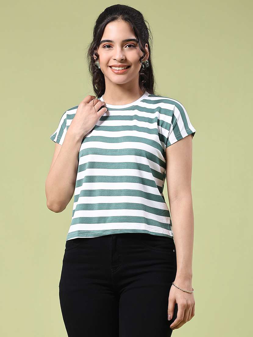 women striped short sleeve t-shirt