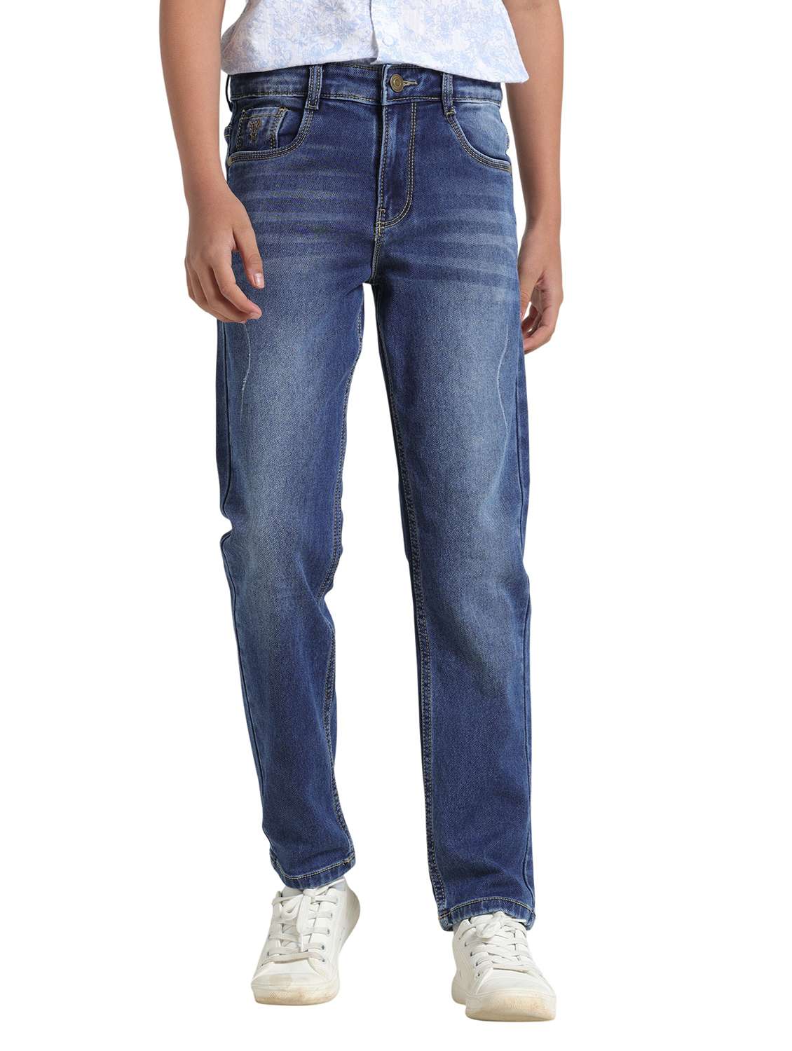 boys solid mid rise slim fit jean - 22328105 -  Standard Image - 1