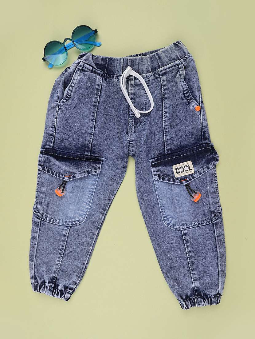 boys washed mid rise cargo jeans - 22328214 -  Standard Image - 1