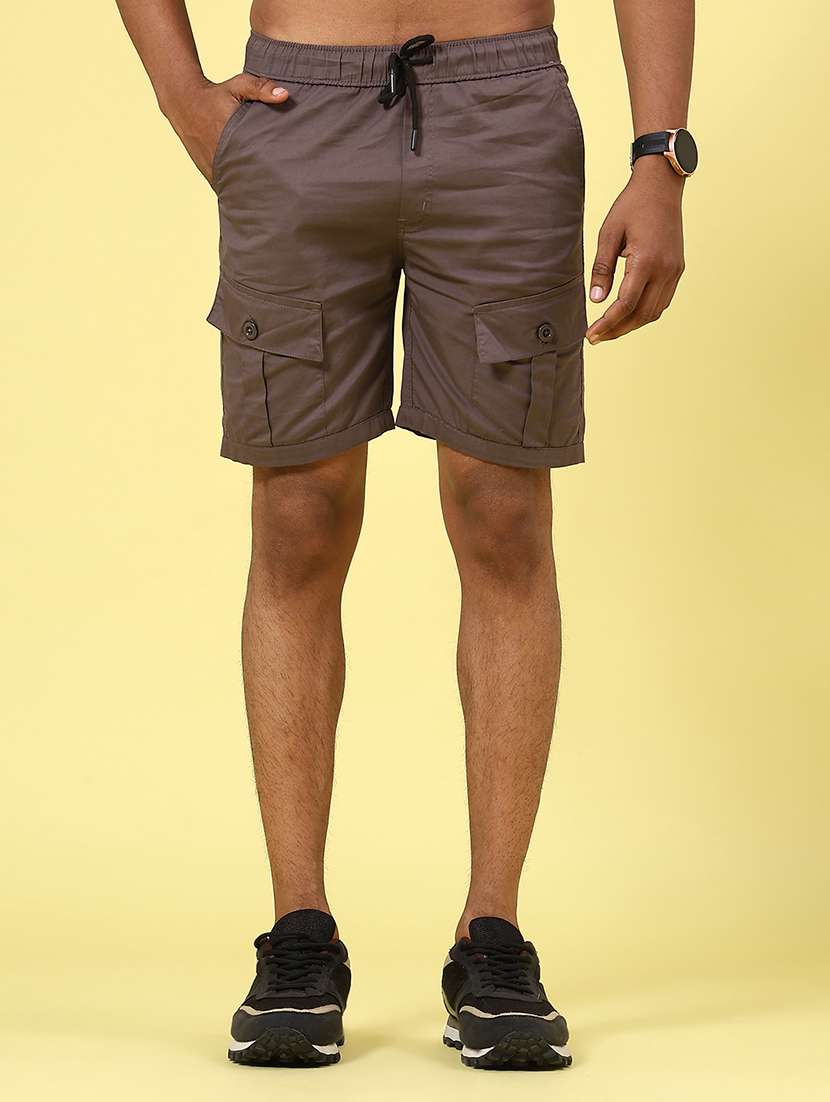 brown cotton shorts three  fourths