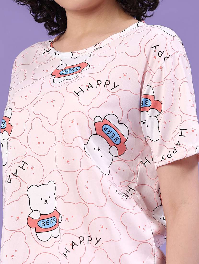 women printed short sleeve pyjama set nightwear - 22328277 -  Standard Image - 1