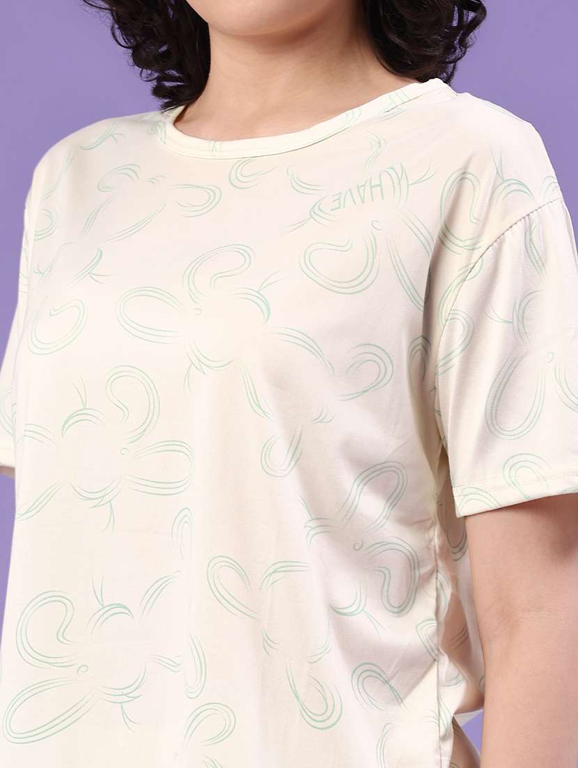 women printed short sleeve pyjama set nightwear - 22328279 -  Standard Image - 1