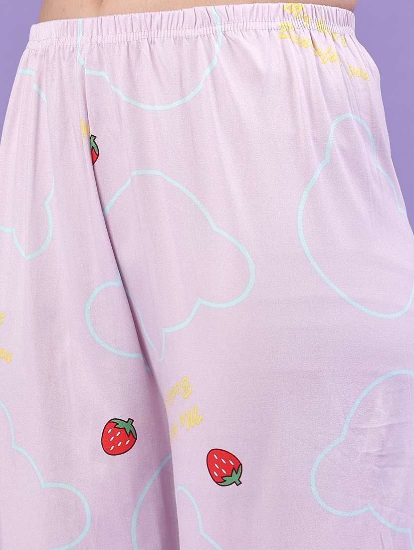 women printed short sleeve pyjama set nightwear - 22328280 -  Standard Image - 4