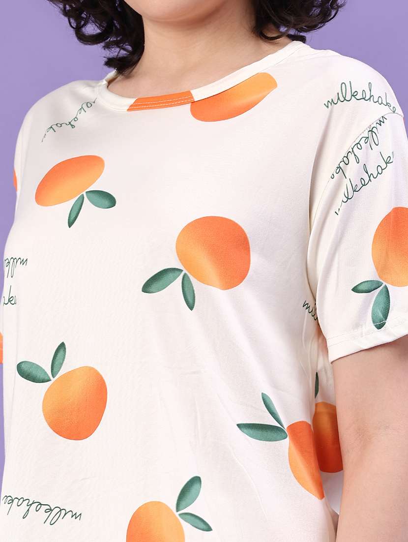 women printed short sleeve pyjama set nightwear - 22328284 -  Standard Image - 1