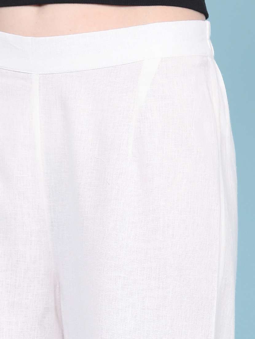 women embroidered mid rise straight pant - 22328405 -  Standard Image - 1