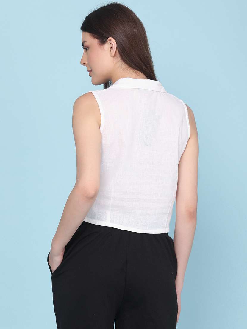 women embroidered sleeveless vest top - 22328406 -  Standard Image - 4