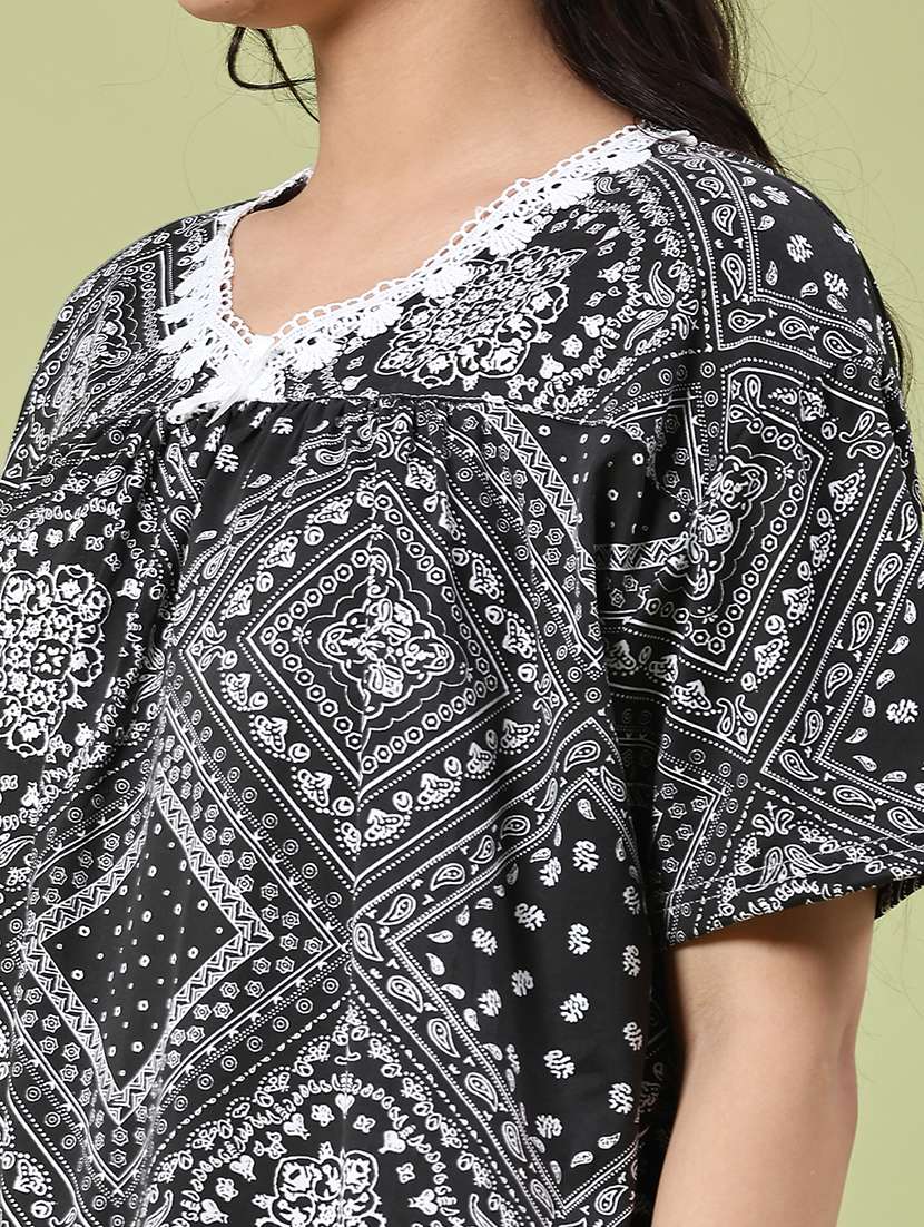 black polyester nighty sleepshirts & - 22328412 -  Standard Image - 1