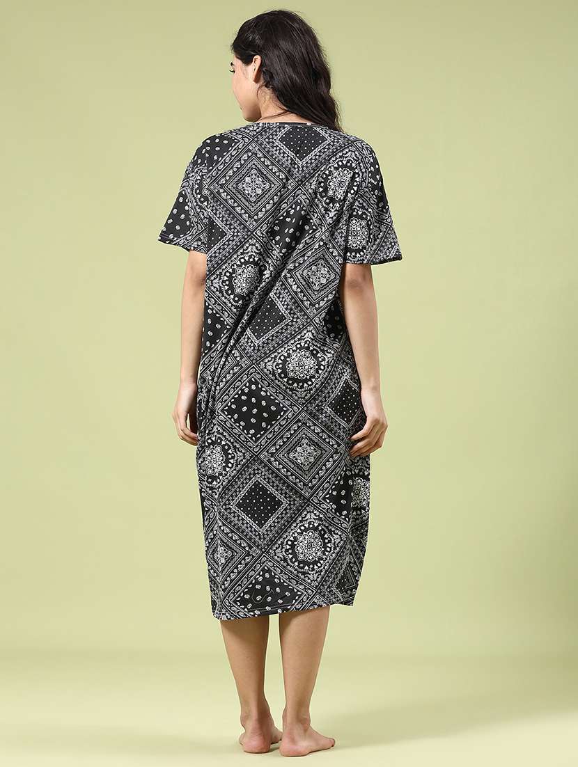 black polyester nighty sleepshirts & - 22328412 -  Standard Image - 4