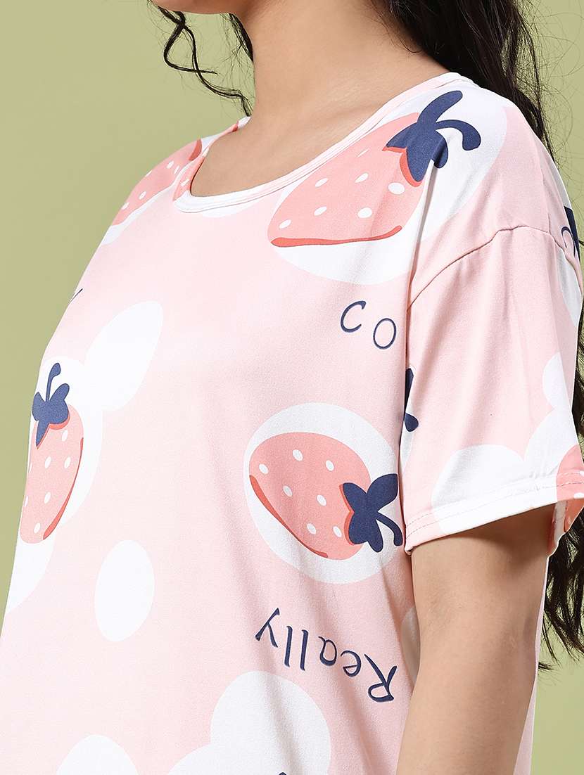 women printed short sleeve sleepshirt - 22328414 -  Standard Image - 1