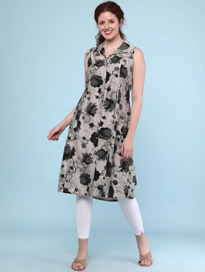 multi colored rayon shirt dress - 22328435 -  Standard Image - 4