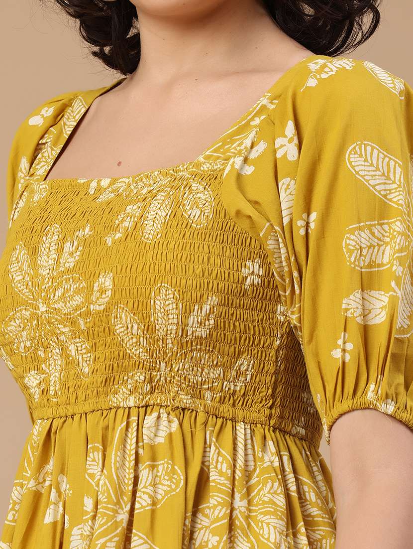 Women Printed Puff Sleeves A-line Dress - 22328512 -  Standard Image - 1