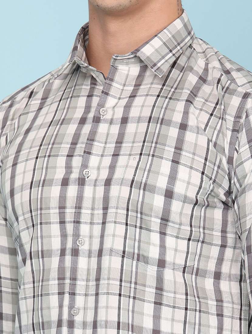 men checkered long sleeve slim fit casual shirt - 22328539 -  Standard Image - 1