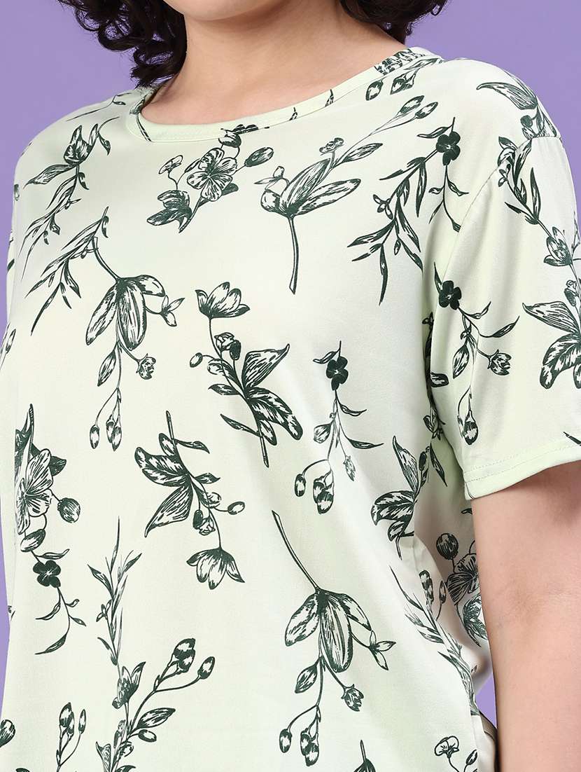 women printed nightwear pyjama set - 22328544 -  Standard Image - 1