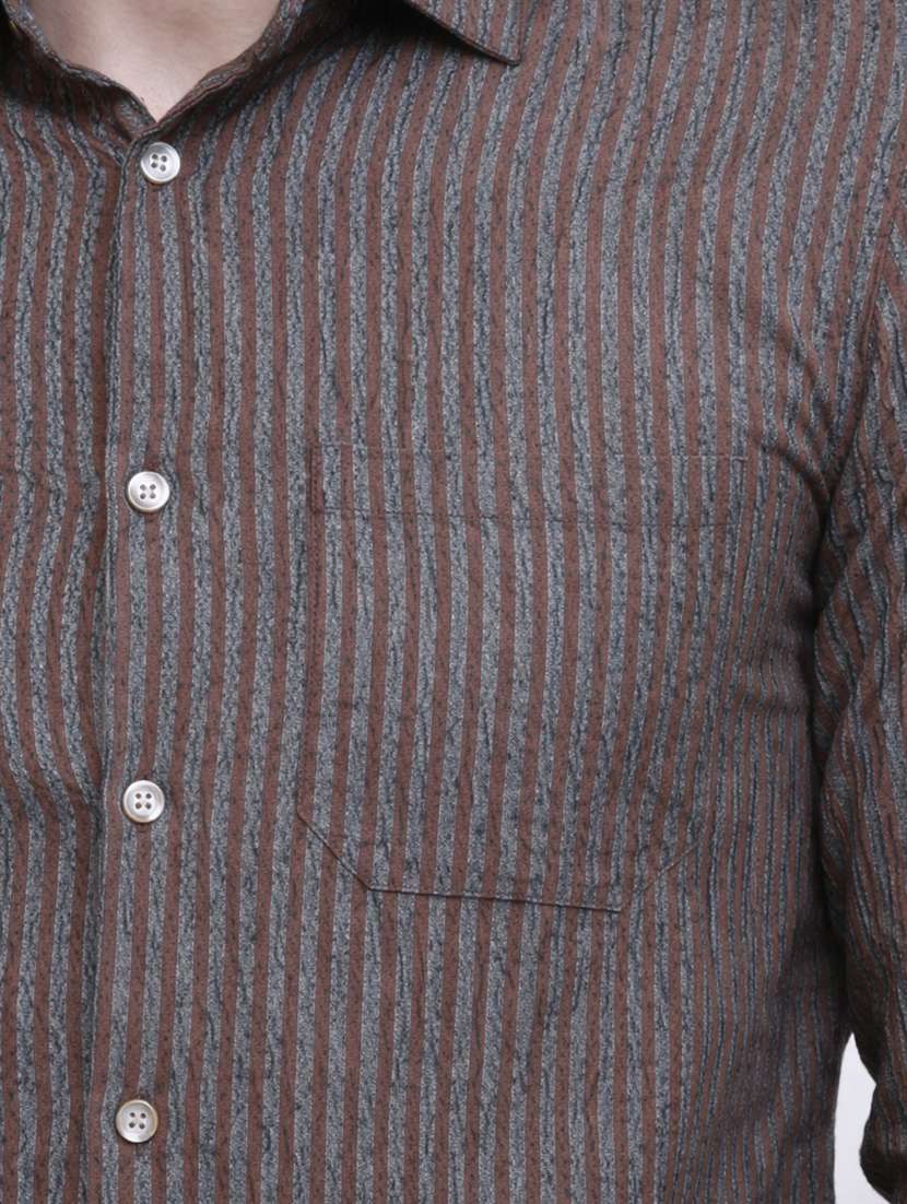 men striped long sleeve regular fit casual shirt - 22328559 -  Standard Image - 4