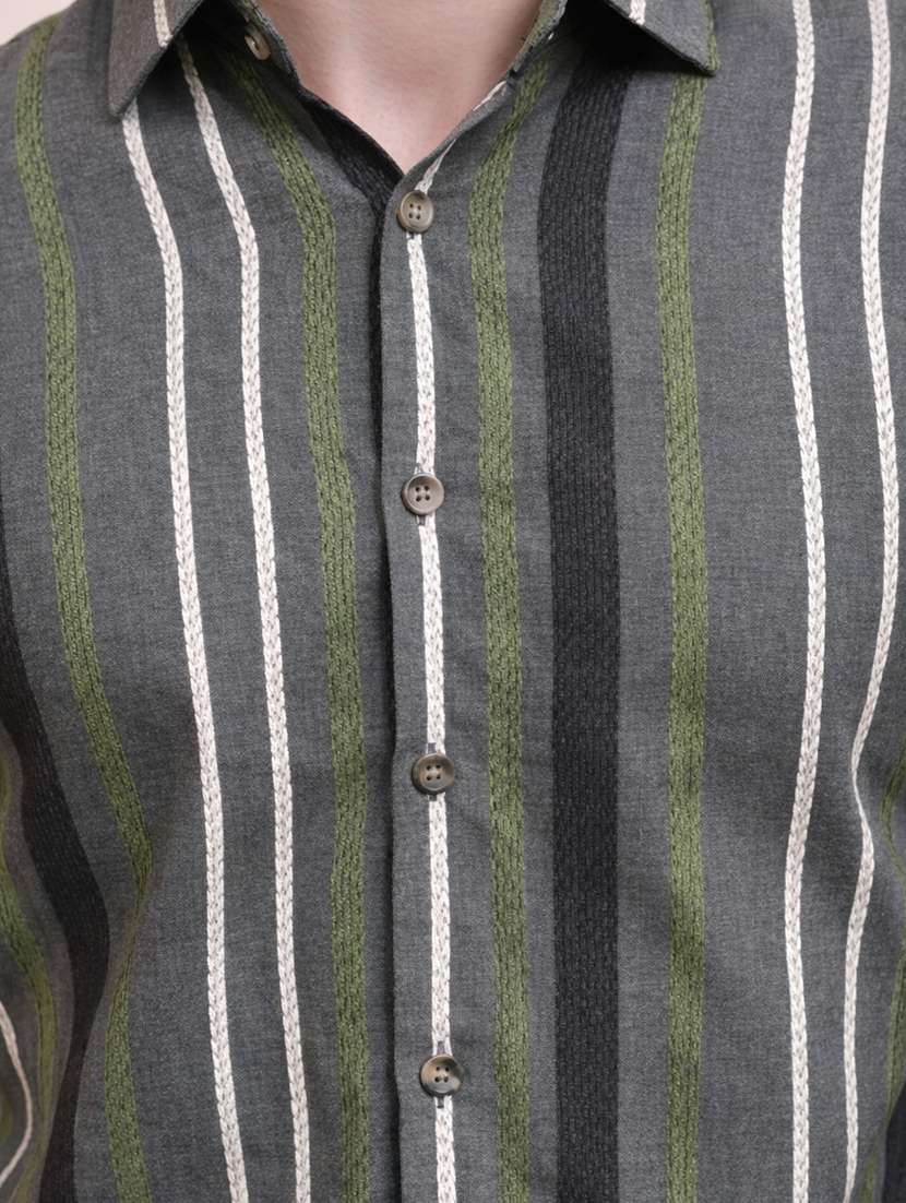 men striped long sleeve regular fit casual shirt - 22328562 -  Standard Image - 4