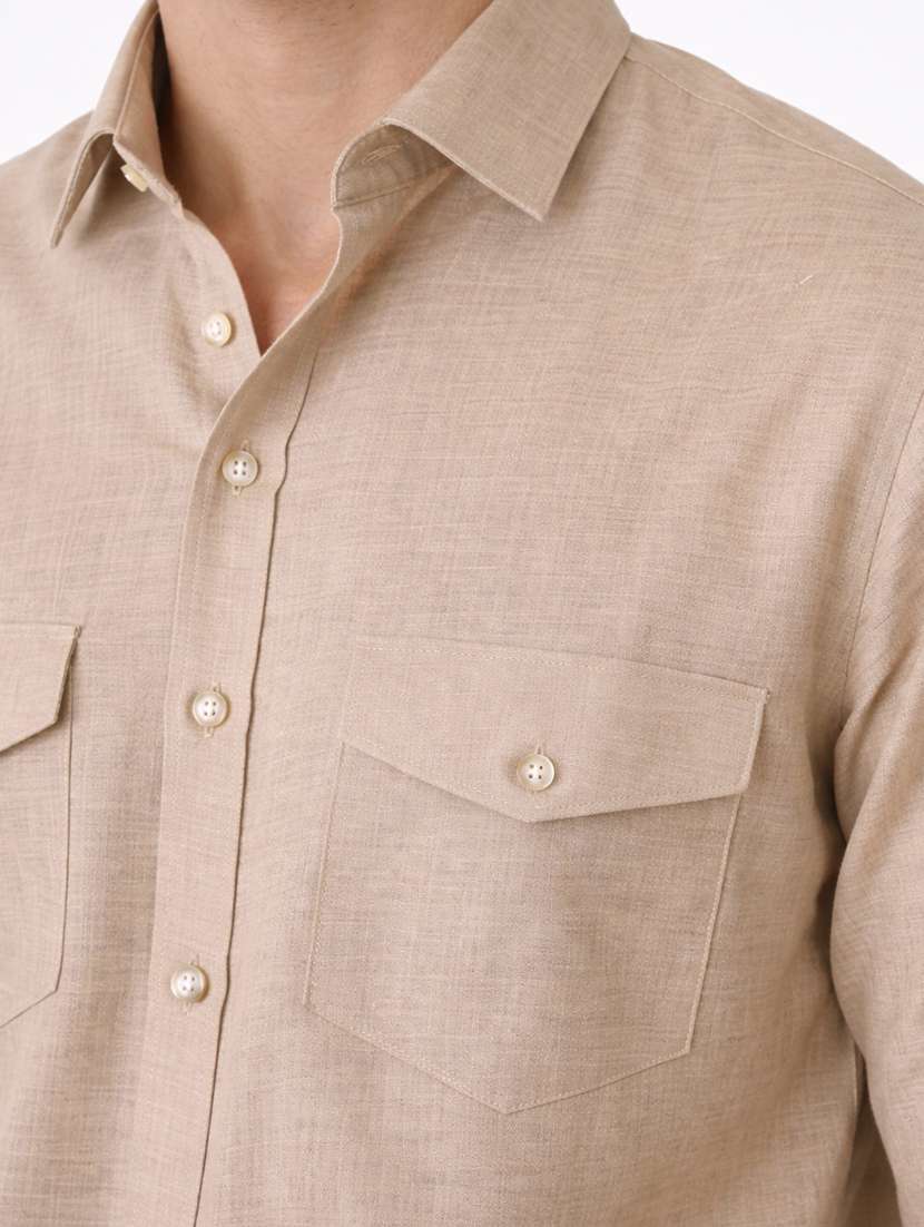 men solid long sleeve regular fit casual shirt - 22328563 -  Standard Image - 4