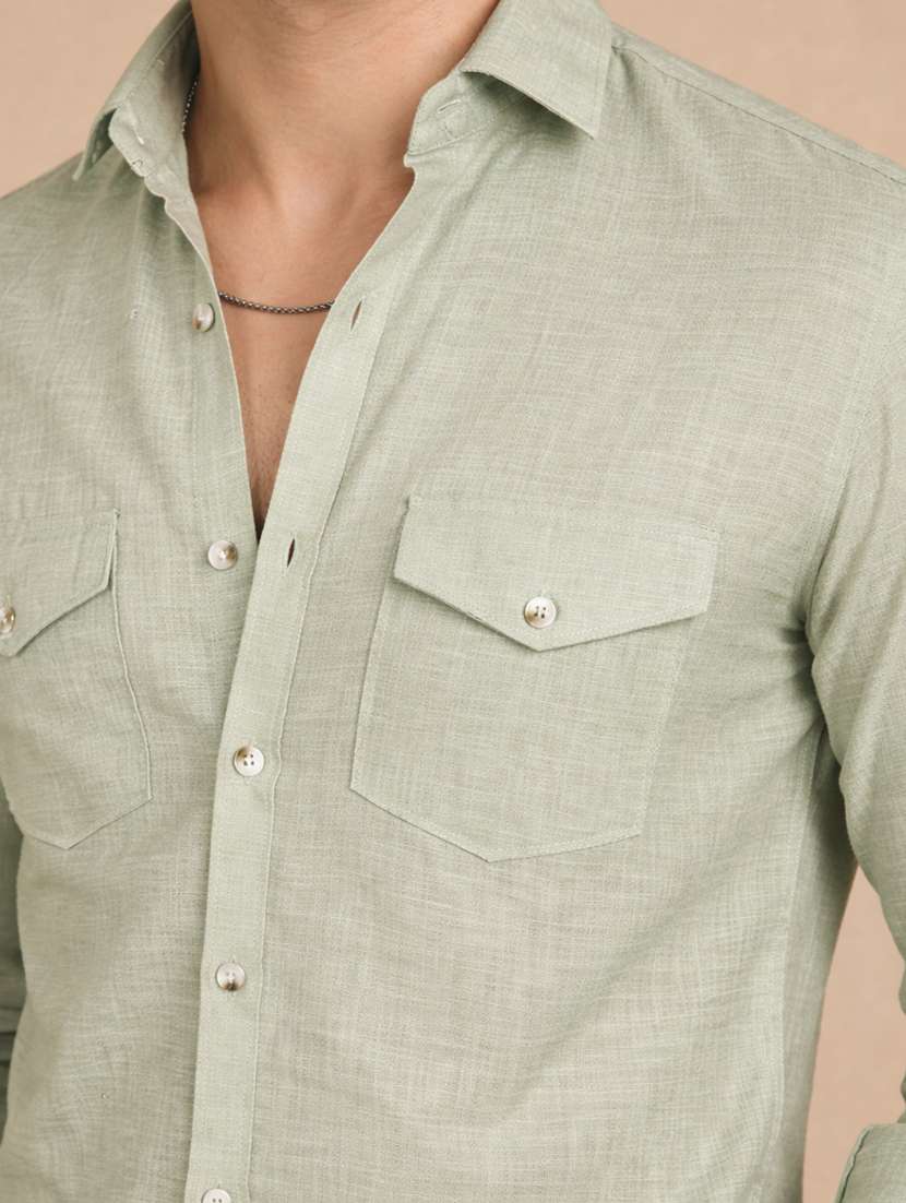 men solid long sleeve regular fit casual shirt - 22328564 -  Standard Image - 4