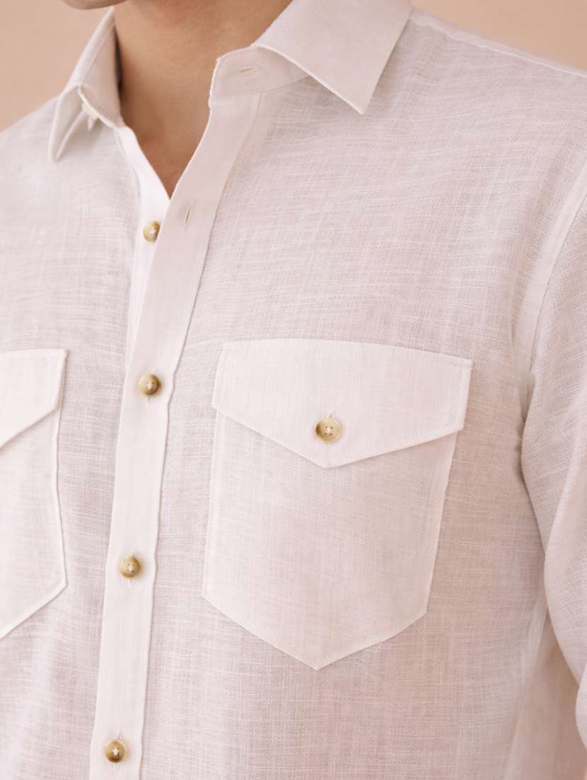 men solid long sleeve regular fit casual shirt - 22328565 -  Standard Image - 4