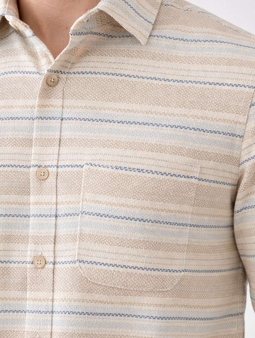 Men Striped Long Sleeve Regular Fit Casual Shirt - 22328568 -  Standard Image - 4