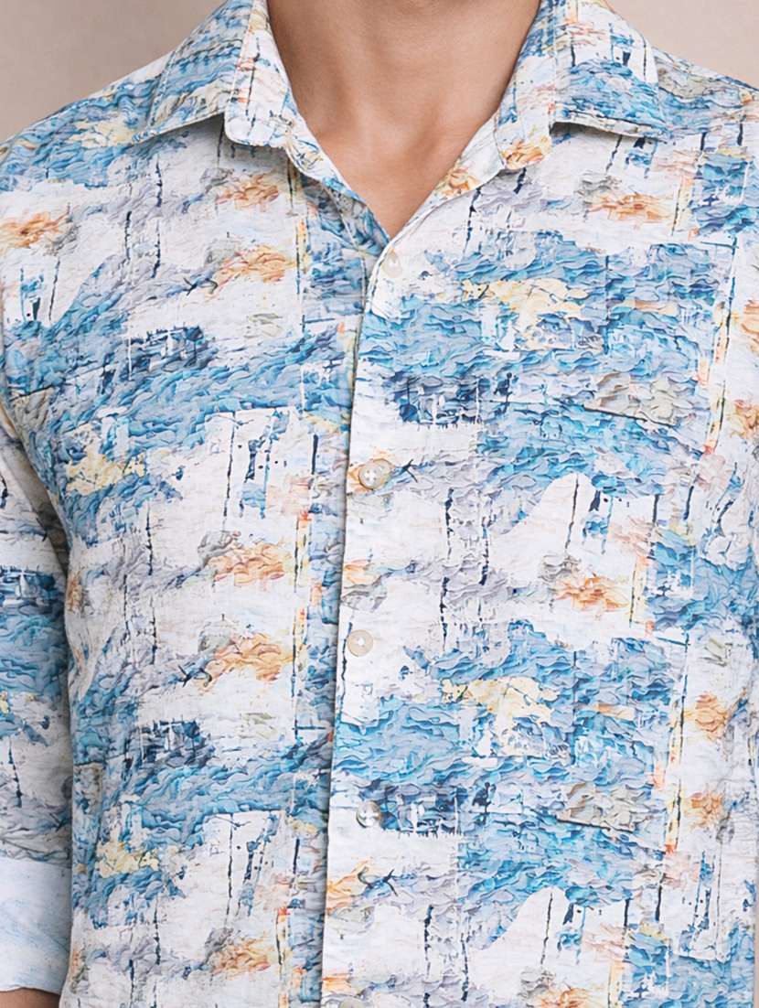 men printed long sleeve regular fit casual shirt - 22328570 -  Standard Image - 4