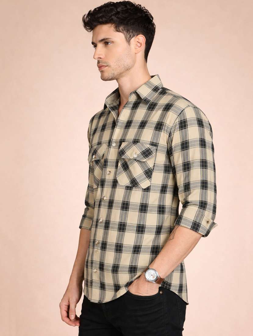 men checkered long sleeve regular fit casual shirt - 22328577 -  Standard Image - 1