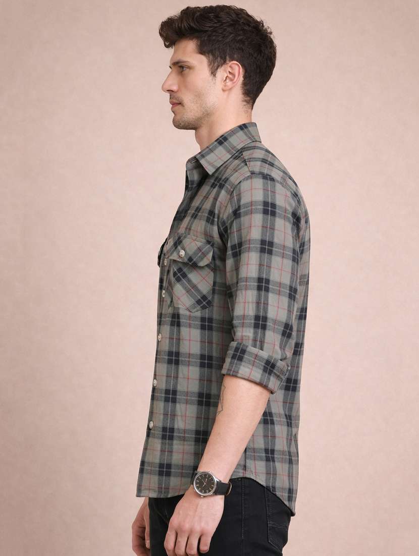 Men Checkered Long Sleeve Regular Fit Casual Shirt - 22328578 -  Standard Image - 1