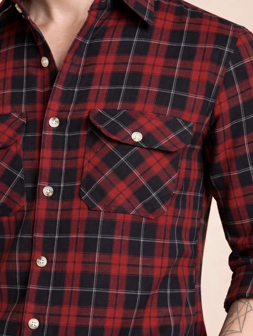 men checkered long sleeve regular fit casual shirt - 22328579 -  Standard Image - 4