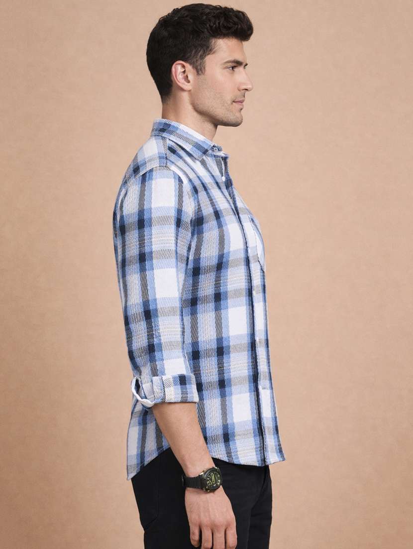 men checkered long sleeve regular fit casual shirt - 22328582 -  Standard Image - 1