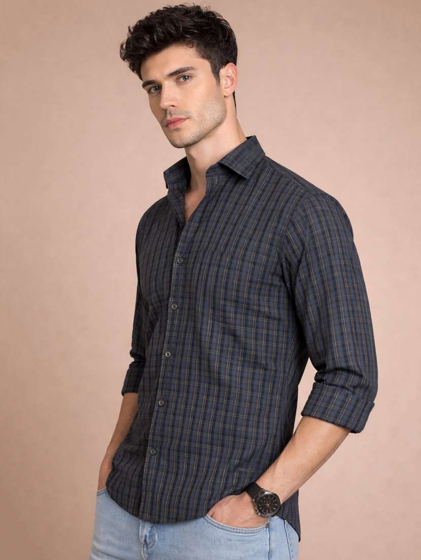 men checkered long sleeve regular fit casual shirt - 22328585 -  Standard Image - 1